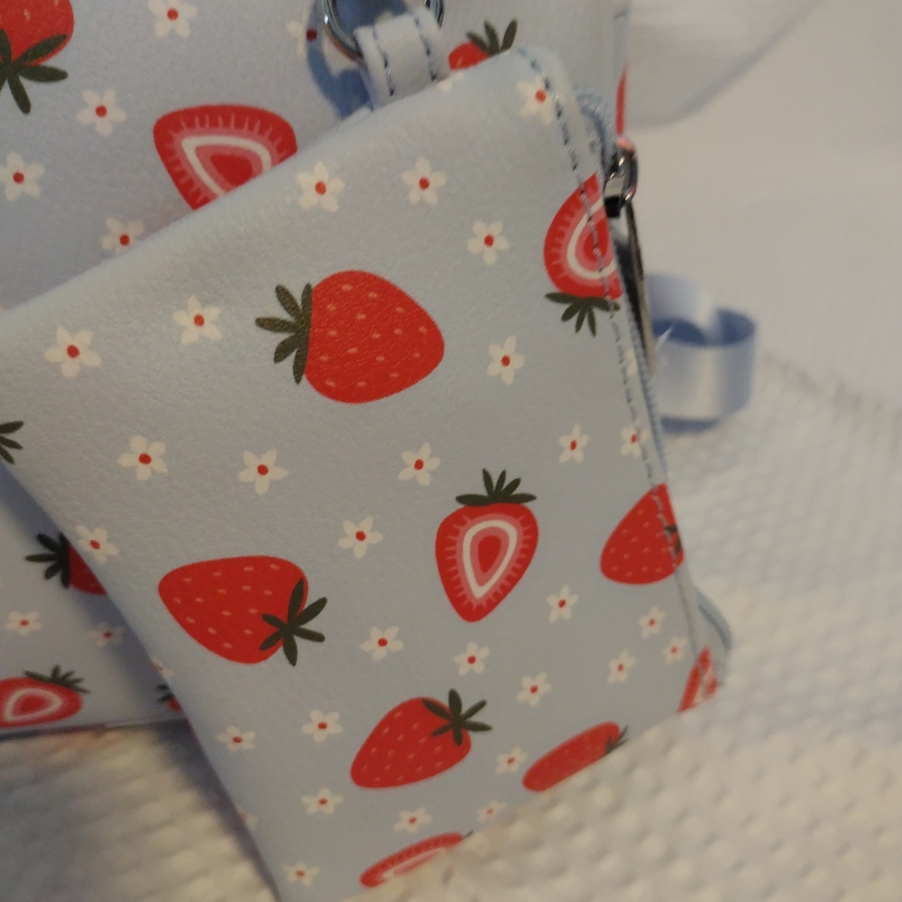 The Madden Girl MG245215 Strawberry Backpack  and Coin Pouch Set - Picture 4 of 8